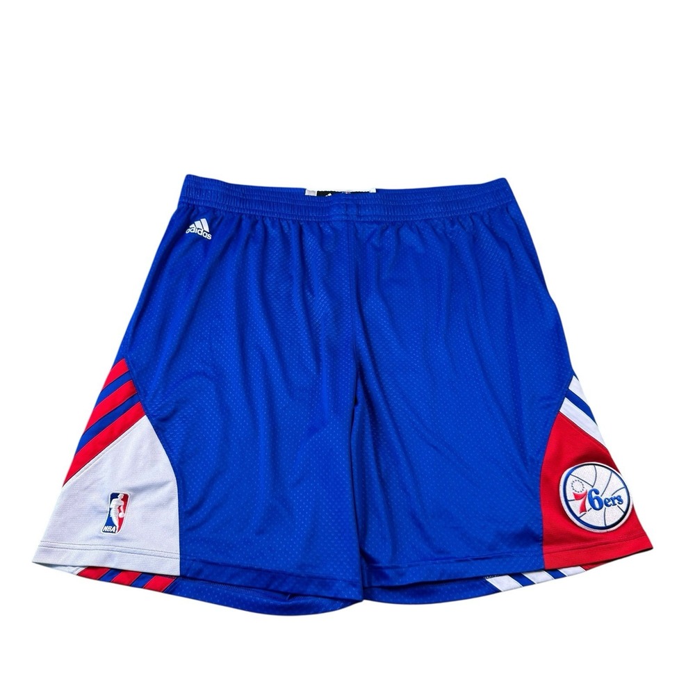 Adidas NBA Philadelphia 76ers Basketball Shorts Blue Red White 2XL XXL 942